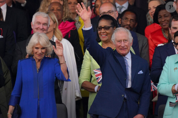Camilla Parker Bowles, reine consort d'Angleterre et le roi Charles III d'Angleterre au concert du couronnement du roi et de la reine dans l'enceinte du château de Windsor, Royaume Uni, le 7 mai 2023. 
