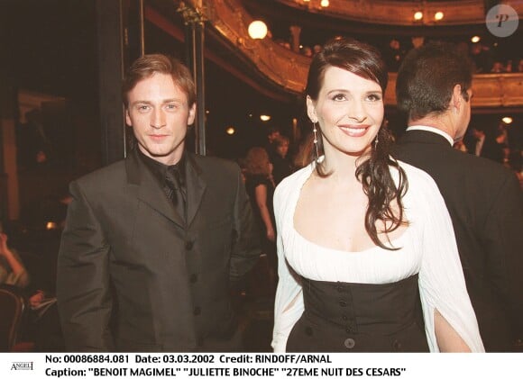 Ils vont une nouvelle fois se retrouver au Festival de Cannes. 
Benoit Magimel et Juliette Binoche lors de la 27e nuit des Césars.