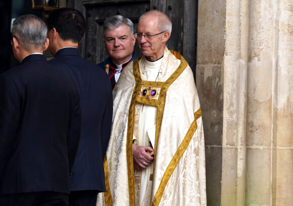 Les invités arrivent à la cérémonie de couronnement du roi d'Angleterre à l'abbaye de Westminster de Londres L'archevêque de Cantorbéry Justin Welby - Les invités arrivent à la cérémonie de couronnement du roi d'Angleterre à l'abbaye de Westminster de Londres, Royaume Uni, le 6 mai 2023. 