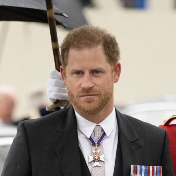 Cérémonie de couronnement du roi d'Angleterre à l'abbaye de Westminster de Londres Le prince Harry, duc de Sussex - Les invités arrivent à la cérémonie de couronnement du roi d'Angleterre à l'abbaye de Westminster de Londres, Royaume Uni, le 6 mai 2023 