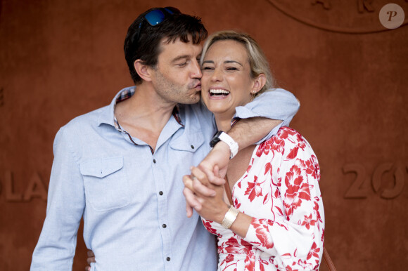 Elodie Gossuin et son mari Bertrand Lacherie au village lors des internationaux de France à Roland Garros le 12 juin 2021. © JB Autissier / Panoramic / Bestimage