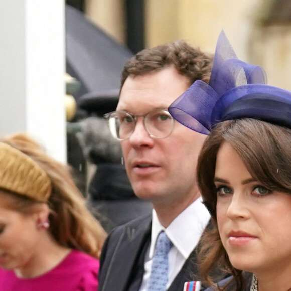 Ils sont déjà parents d'August, né en 2021. 
La princesse Eugenie d'York et son mari Jack Brooksbank - Les invités à la cérémonie de couronnement du roi d'Angleterre à l'abbaye de Westminster de Londres, Royaume Uni, le 6 mai 2023. 