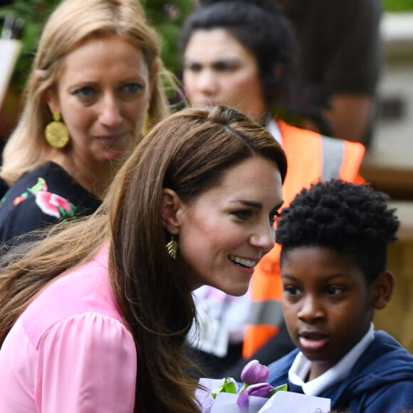 Catherine (Kate) Middleton, princesse de Galles, à l'exposition horticole "Chelsea Flower Show" à l'hôpital royal de Chelsea à Londres, le 22 mai 2023. 