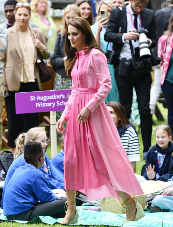 Catherine (Kate) Middleton, princesse de Galles, à l'exposition horticole "Chelsea Flower Show" à l'hôpital royal de Chelsea à Londres, le 22 mai 2023. 