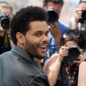 Abel "The Weeknd' Tesfaye, Lily Rose-Depp au photocall de "The Idol" lors du 76ème Festival International du Film de Cannes, le 23 mai 2023. © Jacovides / Moreau / Bestimage