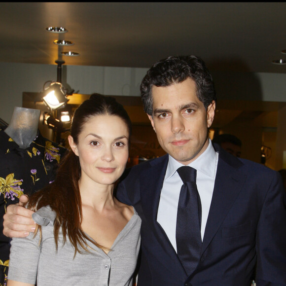 Barbara Schulz et Romain Hatchuel - Soirée Prada dans la boutique Avenue Montaigne à Paris.