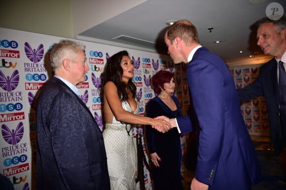 Le prince William, duc de Cambridge, Louis Walsh, Nicole Scherzinger et Sharon Osbourne - Soirée "Pride of Britain Awards" à l'hôtel Grosvenor House à Londres, Royaume Uni, le 30 octobre 2017.