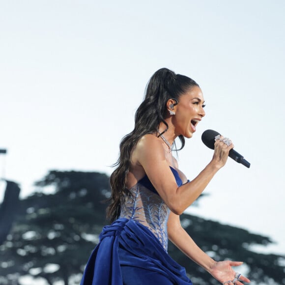 Nicole Scherzinger au concert du couronnement du roi et de la reine dans l'enceinte du château de Windsor, Royaume Uni, le 7 mai 2023.