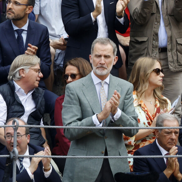 Le roi Felipe VI d'Espagne vient assister à une corrida à Madrid le 4 juin 2023. 