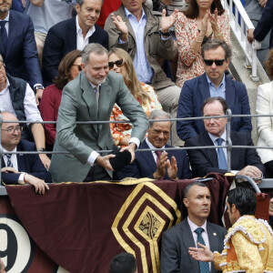 Le roi Felipe VI d'Espagne vient assister à une corrida à Madrid le 4 juin 2023. 