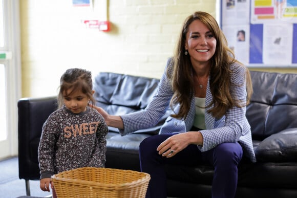 Catherine (Kate) Middleton, princesse de Galles, au Windsor Family Hub à Windsor, le 6 juin 2023. Cette visite a pour but d'en savoir plus sur le travail effectué par l'organisation pour fournir un soutien aux familles de Windsor, Maidenhead et des environs. 