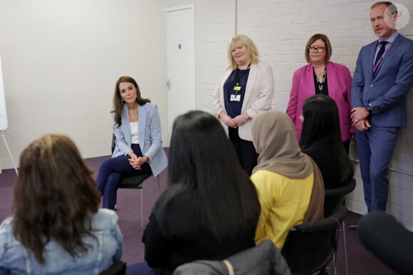 Catherine (Kate) Middleton, princesse de Galles, au Windsor Family Hub à Windsor, le 6 juin 2023. Cette visite a pour but d'en savoir plus sur le travail effectué par l'organisation pour fournir un soutien aux familles de Windsor, Maidenhead et des environs. 