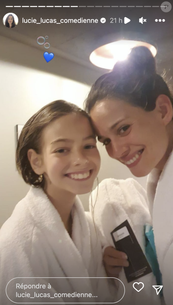 Lucie Lucas emmène sa fille Moïra sur le tournage de la série "Clem" à Paris. Instagram