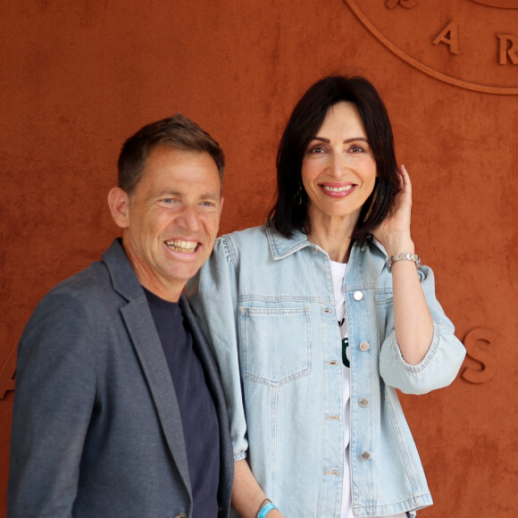 Daniel Riolo et sa compagne Géraldine Maillet au village lors des Internationaux de France de tennis de Roland Garros 2023, à Paris, France, le 8 juin 2023. © Jacovides-Moreau/Bestimage