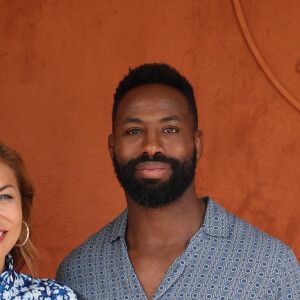 Ariane Brodier et son compagnon Fulgence Ouedraogo au village lors des Internationaux de France de tennis de Roland Garros 2023, à Paris, France, le 8 juin 2023. © Jacovides-Moreau/Bestimage