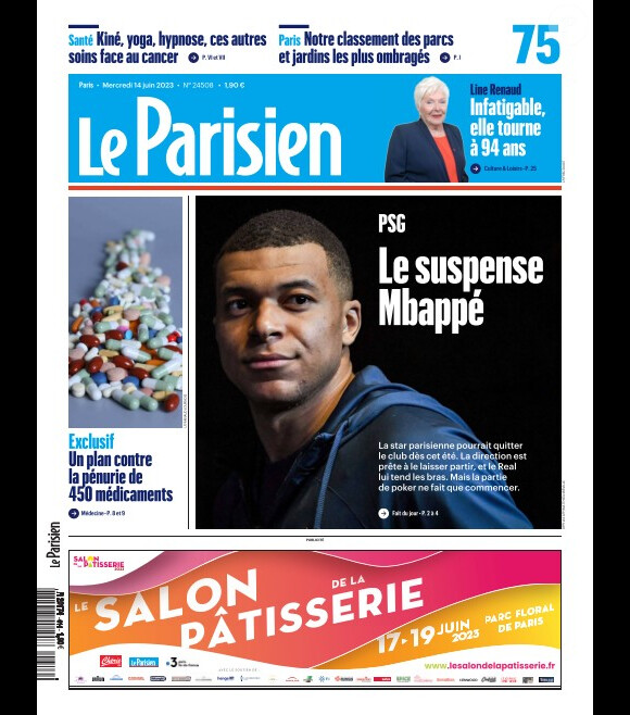 Couverture du "Parisien", mercredi 14 juin.