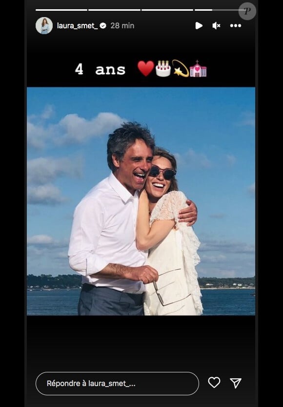 Pour rendre hommage à son époux, Laura Smet a partagé une photo inédite du jour J.
Laura Smet dévoile une photo inédite pour ses 4 ans de mariage avec Raphaël Lancrey-Javal. Le 15 juin 2023.