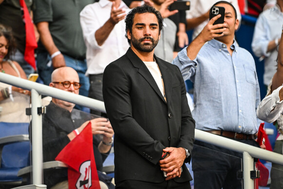 Yoann Huget en tribunes lors de la finale de rugby Top 14 opposant le Stade Toulousain Rugby (Toulouse) au Stade Rochelais (La Rochelle) au Stade de France à Saint-Denis, Seine Saint-Denis, le 17 juin 2023. Toulouse a gagné 29-26. © Matthieu Mirville/Bestimage 