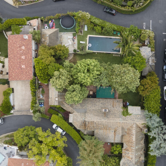 Exclusif - Photos aériennes de l'imposante maison de Natalie Portman et Benjamin Millepied à Los Feliz le 14 juin 2023.
