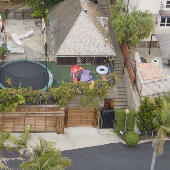 Exclusif - Photos aériennes de l'imposante maison de Natalie Portman et Benjamin Millepied à Los Feliz le 14 juin 2023.