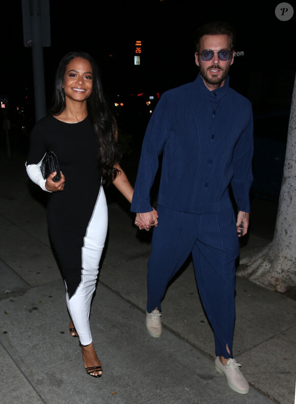 Exclusif - Christina Milian, Matt Pokora - Les célébrités arrivent à la soirée du 34 ème anniversaire d'Umar Kamani, PDG et co-fondateur de la marque de vêtements "Pretty Little Thing", à Los Angeles, le 21 mars 2022. 