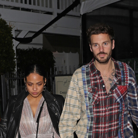 Exclusif - Matt Pokora (M. Pokora) et sa femme Christina Milian ont dîné avec Tony Parker au restaurant Giorgio Baldi à Santa Monica le 9 janvier 2021. 