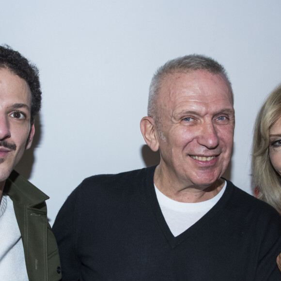 Vincent Dedienne, Jean-Paul Gaultier et Amanda Lear en backstage lors du défilé de mode "Jean Paul Gaultier", collection Haute-Couture printemps-été 2018, à Paris le 24 janvier 2018. © Olivier Borde / Bestimage 