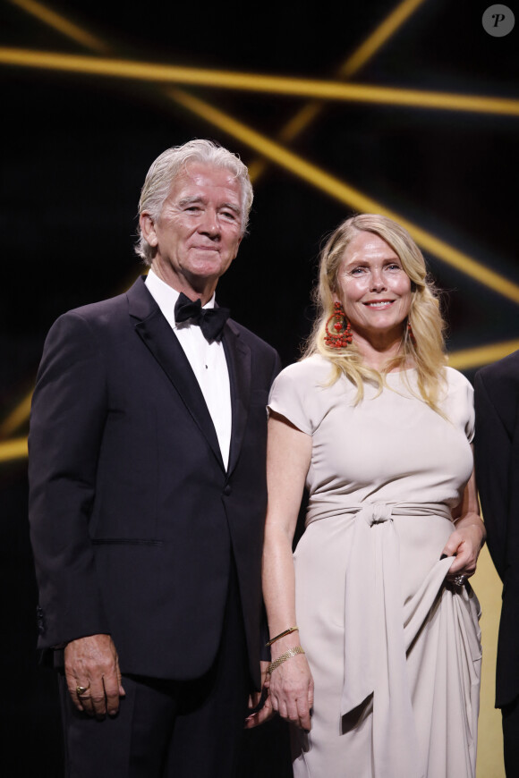 Patrick Duffy, Camilla Rydbacken lors de la cérémonie de clôture de la 62ème édition du festival de télévision de Monte-Carlo le 20 juin 2023. © Denis Guignebourg / Bestimage 