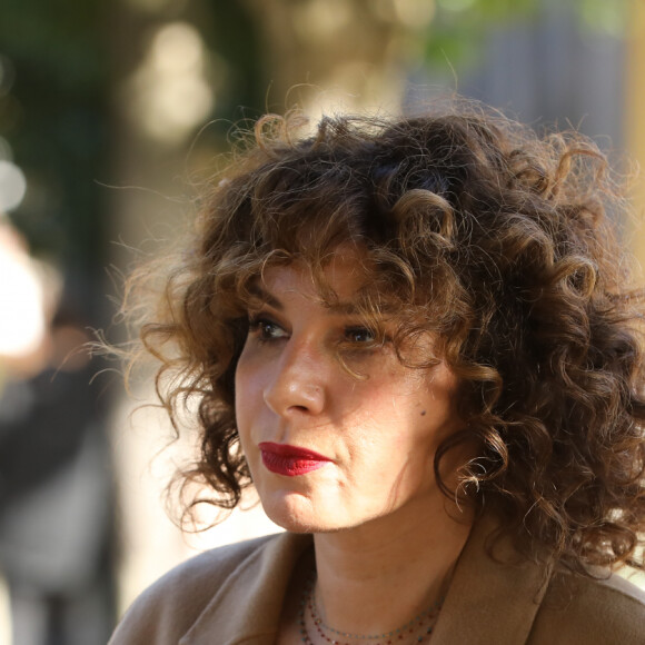 Anne Depétrini - Obsèques du journaliste, animateur de télévision et animateur de radio français Philippe Gildas en la salle de la Coupole au crématorium du cimetière du Père-Lachaise à Paris, France, le 5 novembre 2018. 