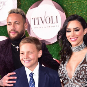 Neymar, Davi Lucca et Bruna Biancardi à la soirée caritative au bénéfice de l'association de Neymar Jr. "l'Instituto Projeto", son institut pour les enfants défavorisés, à Sao Paulo.