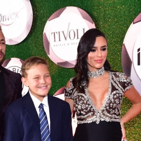 Neymar, Davi Lucca et Bruna Biancardi à la soirée caritative au bénéfice de l'association de Neymar Jr. "l'Instituto Projeto", son institut pour les enfants défavorisés, à Sao Paulo.