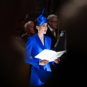 La princesse Kate Middleton en Écosse, dans la cathédrale St Giles d'Edimbourg pour la suite du deuxième couronnement de Charles III, le 5 juillet 2023
