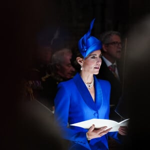 La princesse Kate Middleton en Écosse, dans la cathédrale St Giles d'Edimbourg pour la suite du deuxième couronnement de Charles III, le 5 juillet 2023