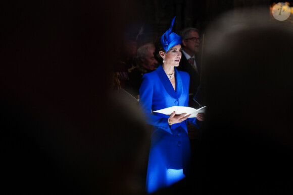 La princesse Kate Middleton en Écosse, dans la cathédrale St Giles d'Edimbourg pour la suite du deuxième couronnement de Charles III, le 5 juillet 2023