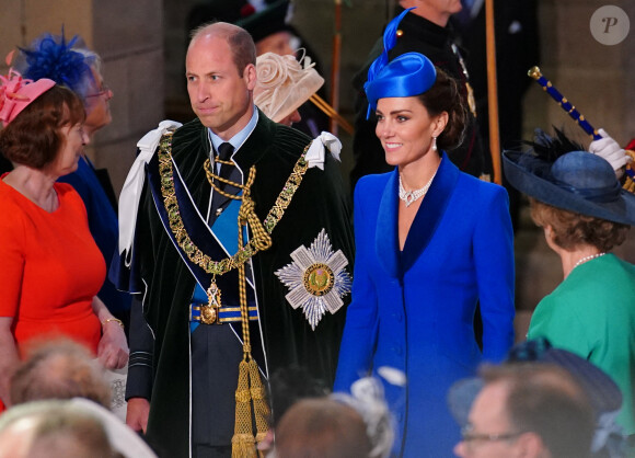 Le prince William et la princesse Kate Middleton en Écosse, dans la cathédrale St Giles d'Edimbourg pour la suite du deuxième couronnement de Charles III