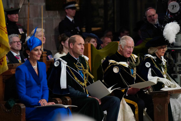 Le prince William et la princesse Kate Middleton en Écosse auprès de Charles III et Camilla, dans la cathédrale St Giles d'Edimbourg pour la suite du deuxième couronnement de Charles III