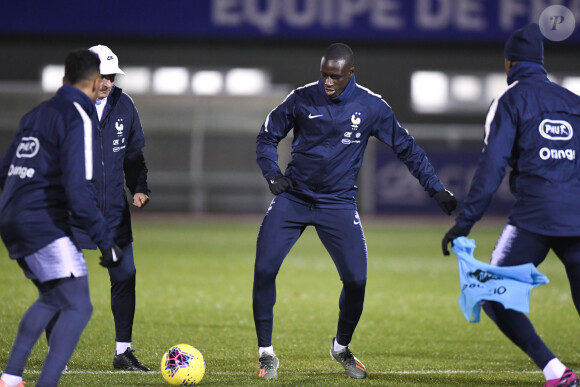 Benjamin Mendy - Entraînement de l'équipe de France avant les qualifications pour l'Euro 2020 à Clairefontaine, le 11 novembre 2019. © Anthony Bibard / Panoramic / Bestimage 