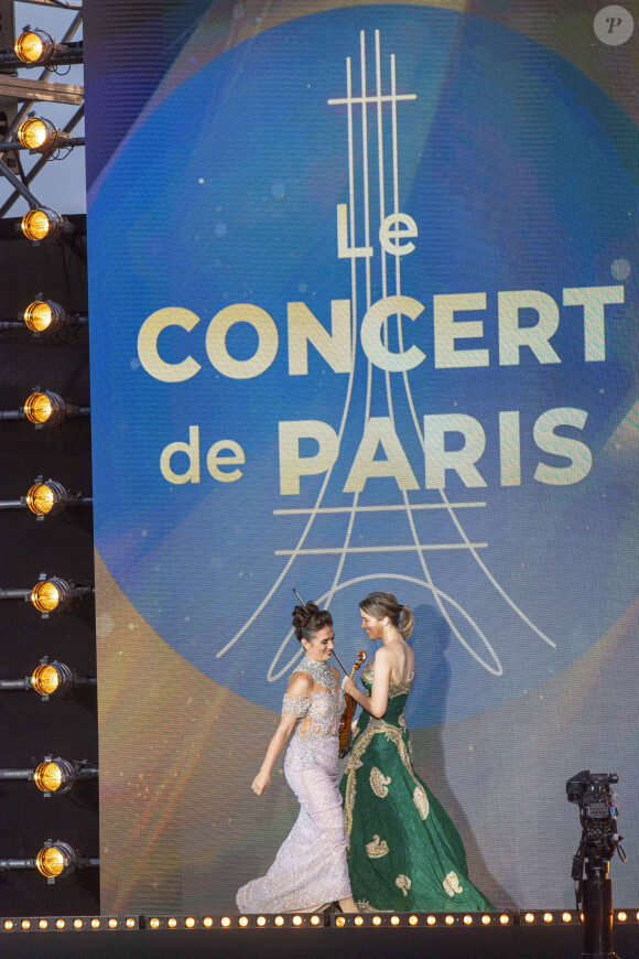 Exclusif - Ermonela Jaho et Vilde Frang - 10e anniversaire du "Grand Concert de Paris" au pied de la Tour Eiffel sur le Champ-de-Mars à Paris, le 14 juillet 2023. © Perusseau-Veeren/Bestimage