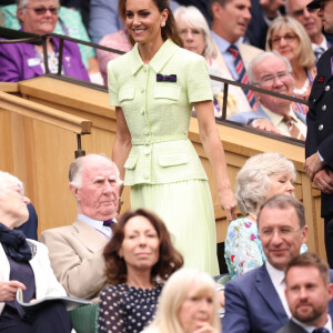 Kate Middleton - Kate Middleton, princesse de Galles, assiste à la finale du tournoi de Wimbledon remportée par Marketa Vondrousova contre Ons Jabeur. La princesse s'est montrée très touchée par les larmes de la Tunisienne. Londres, 15 juillet 2023.