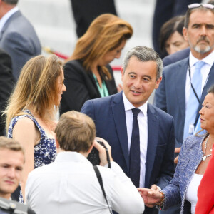 Gerald Darmanin - Ministre de l Interieur lors de la cérémonie du 143ème défilé militaire du 14 juillet, jour de la Fête Nationale, sur les Champs-Elysées et la place de la Concorde, à Paris, France, le 14 juillet 2023. © Jean-Baptiste Autissier/Panoramic/Bestimage 