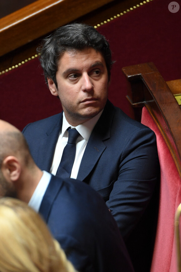 Plus que Bruno Lemaire qui travaille avec lui à Bercy.
Gabriel Attal - Séance de questions au gouvernement à l'Assemblée nationale à Paris, France, le 9 mai 2023. © Lionel Urman/Panoramic/Bestimage 