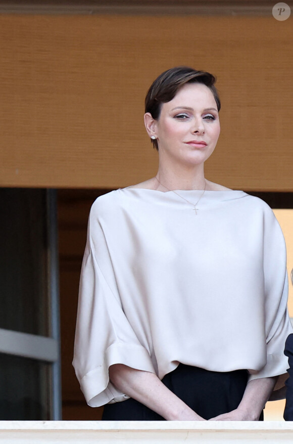 La princesse Charlene durant la célébration de la traditionnelle fête de la Saint Jean à Monaco le 23 juin 2023. © Claudia Albuquerque / Bestimage 