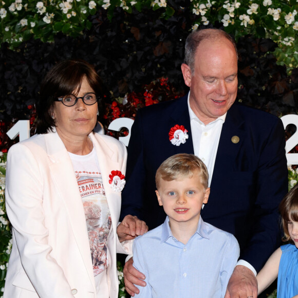 La princesse Stéphanie de Monaco, le prince Albert II, la princesse Charlene, Le prince Jacques de Monaco, marquis des Baux, La princesse Gabriella de Monaco, comtesse de Carladès - "Le rocher en fête" la principauté de Monaco fête le centenaire du prince Rainier III à Monaco, le 31 mai 2023.  © Claudia Albuquerque / Bestimage 
