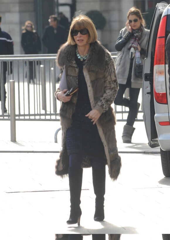 Anna Wintour à Paris le 3 mars 2010