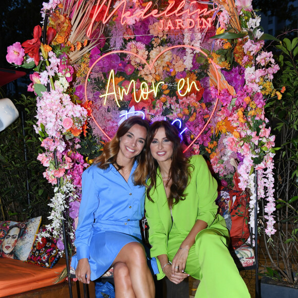 Malika Ménard et Marine Lorphelin à la fête d'anniversaire de Malika Ménard au "Medellin Jardin" à Paris, le 23 juillet 2023. © Rachid Bellak / Bestimage