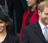Mais Meghan Markle y avait fait changer son nom en "Duchesse de Sussex".
Le prince Harry, duc de Sussex, Meghan Markle, duchesse de Sussex - La famille royale assiste à la messe de Noël à Sandringham le 25 décembre 2018. 