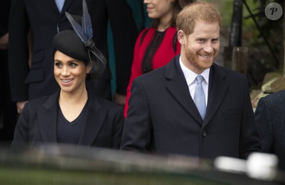 Mais Meghan Markle y avait fait changer son nom en "Duchesse de Sussex".
Le prince Harry, duc de Sussex, Meghan Markle, duchesse de Sussex - La famille royale assiste à la messe de Noël à Sandringham le 25 décembre 2018. 
