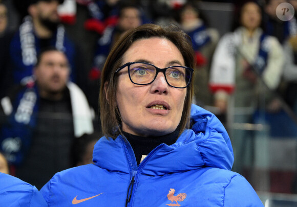 Corinne Diacre ( séléctionneur - entraineur - France ) - - Match "France - Norvège (0-0)" à Caen, le 21 février 2023. 