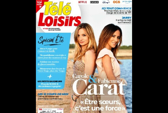 Carole et Fabienne Carat en couverture du magazine "Télé-Loisirs"