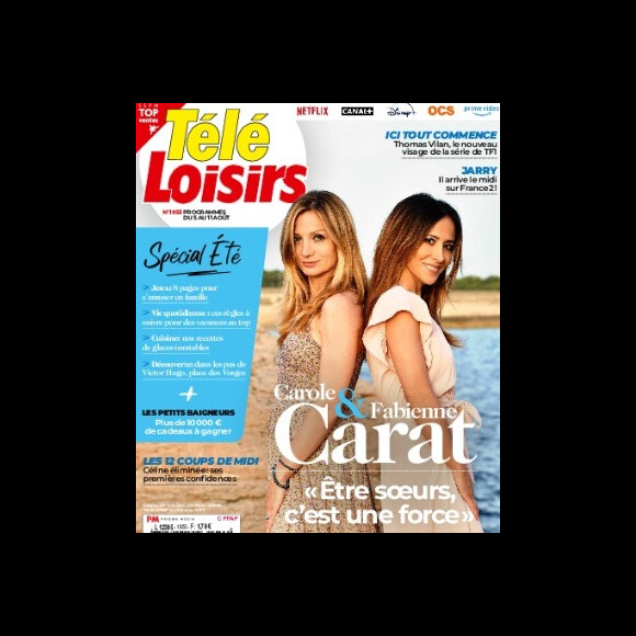 Carole et Fabienne Carat en couverture du magazine "Télé-Loisirs"